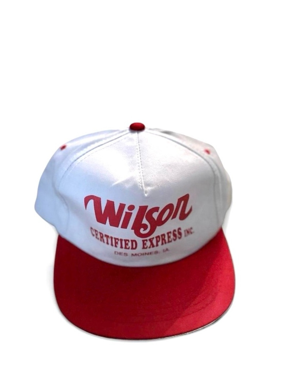 Vintage Wilson Des Moines, IA White/Red Snapback Hat